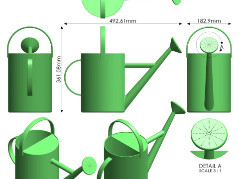 じょうろ 3Dプリントモデル