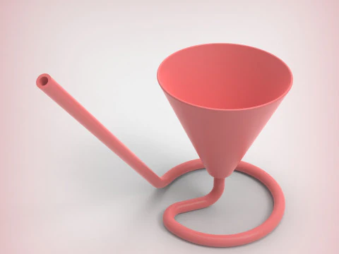 Cangkir dengan sedotan bawaan Model Cetak 3D