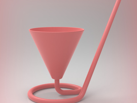 Чашка со встроенной соломинкой 3D Принт Модель