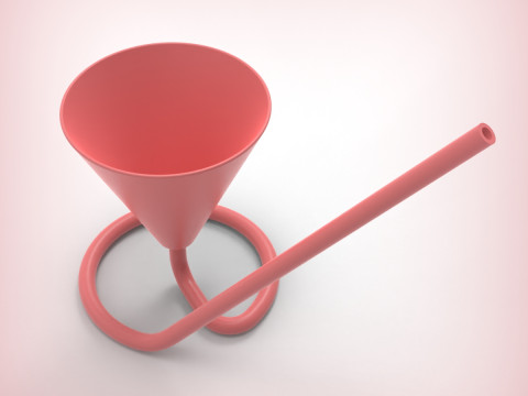 Чашка со встроенной соломинкой 3D Принт Модель