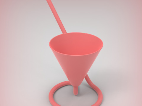 Чашка со встроенной соломинкой 3D Принт Модель