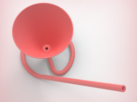 Чашка со встроенной соломинкой 3D Принт Модель