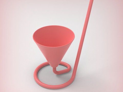 Чашка со встроенной соломинкой 3D Принт Модель