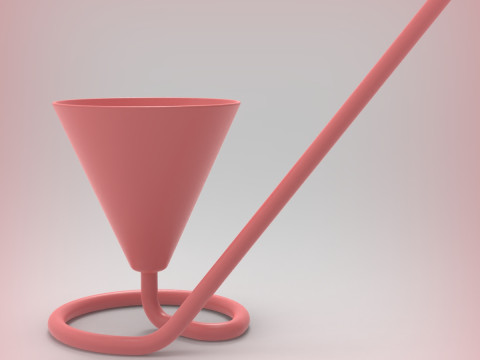 Чашка со встроенной соломинкой 3D Принт Модель