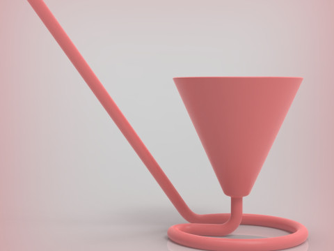 Чашка со встроенной соломинкой 3D Принт Модель