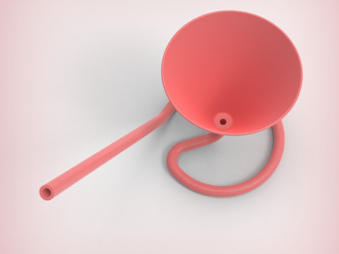 Чашка со встроенной соломинкой 3D Принт Модель