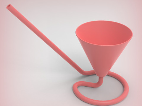 Чашка со встроенной соломинкой 3D Принт Модель