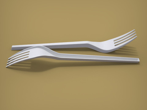 포크 3D 프린트 모델