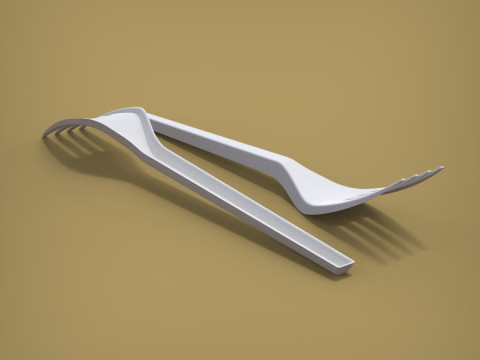 포크 3D 프린트 모델