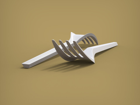 포크 3D 프린트 모델