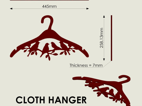 衣架 3D 打印模型
