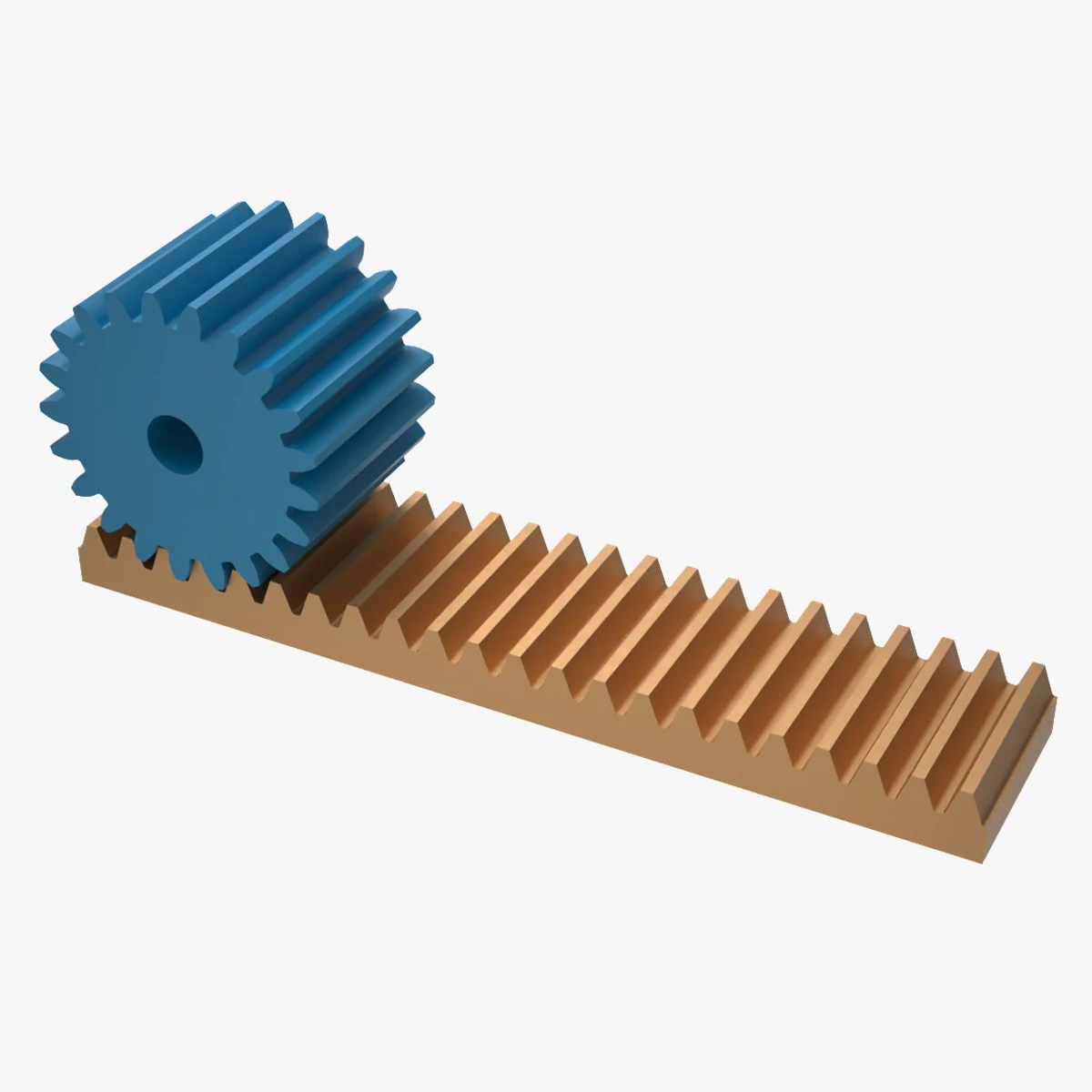 Rack and Pinion Gears 3D Print Model .c4d .max .obj .3ds .fbx .stl .blend 