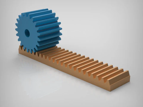 Rack and Pinion Gears 3D Print Model