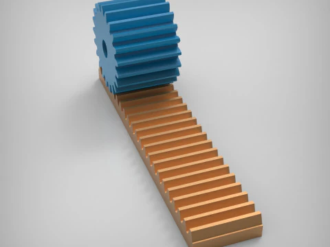 Rack and Pinion Gears 3D Print Model