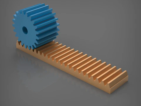 Rack and Pinion Gears 3D Print Model
