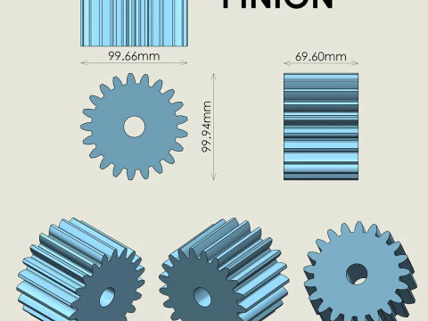 Rack and Pinion Gears 3D Print Model