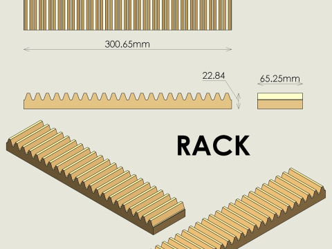 Engrenagens de cremalheira e pinhão Modelo de Impressão 3D