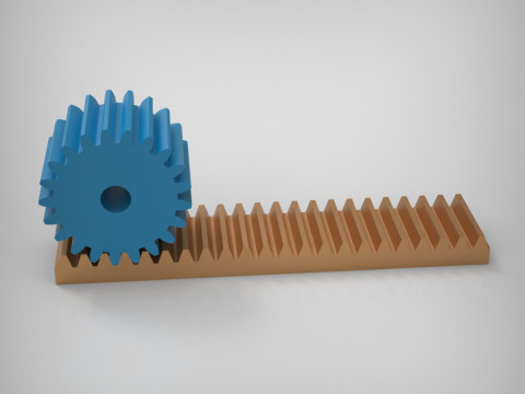 Engrenagens de cremalheira e pinhão Modelo de Impressão 3D