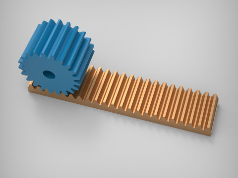 Engrenagens de cremalheira e pinhão Modelo de Impressão 3D