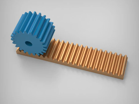 Rack and Pinion Gears 3D Print Model