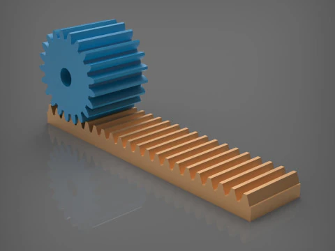 Rack and Pinion Gears 3D Print Model