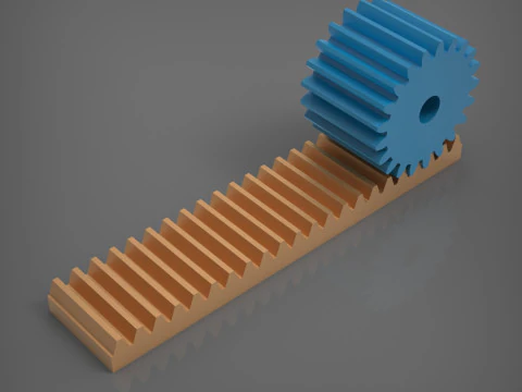 Rack and Pinion Gears 3D Print Model