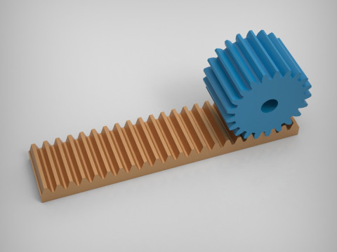 Engrenagens de cremalheira e pinhão Modelo de Impressão 3D