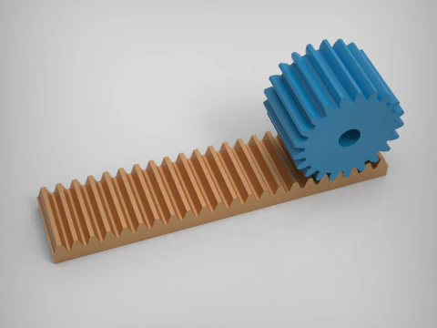 Rack and Pinion Gears 3D Print Model