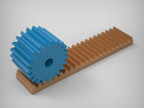 Engrenagens de cremalheira e pinhão Modelo de Impressão 3D