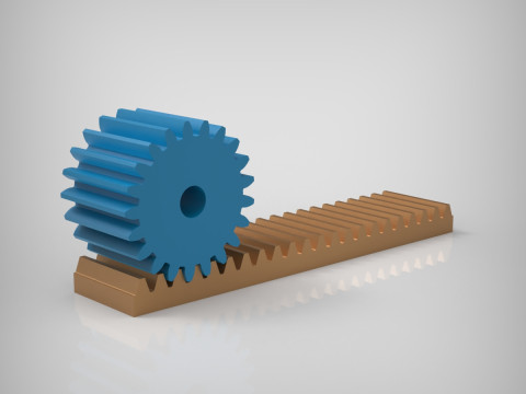 Engrenagens de cremalheira e pinhão Modelo de Impressão 3D