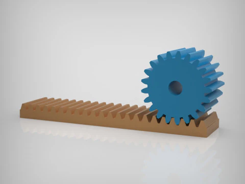 Rack and Pinion Gears 3D Print Model