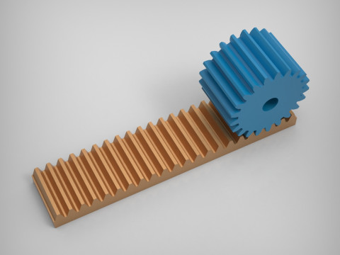 Engrenagens de cremalheira e pinhão Modelo de Impressão 3D
