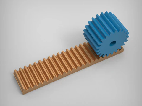 Rack and Pinion Gears 3D Print Model