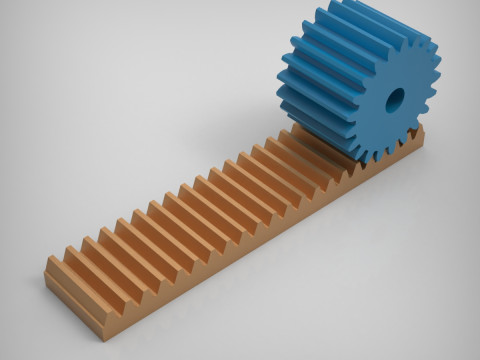 Engrenagens de cremalheira e pinhão Modelo de Impressão 3D