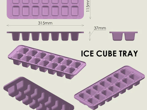 Vassoio per cubetti di ghiaccio Modello di stampa 3D