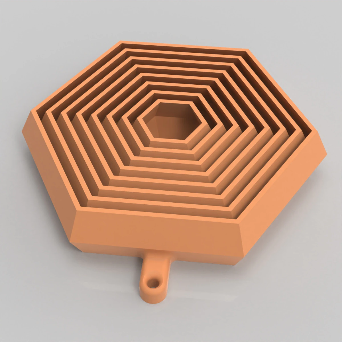 Hexagonal Key Chain 3D Print Model .c4d .max .obj .3ds .fbx .stl .blend 