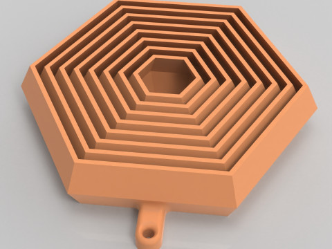 Portachiavi esagonale Modello di stampa 3D