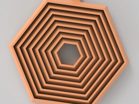Hexagonal Key Chain 3D Print Model