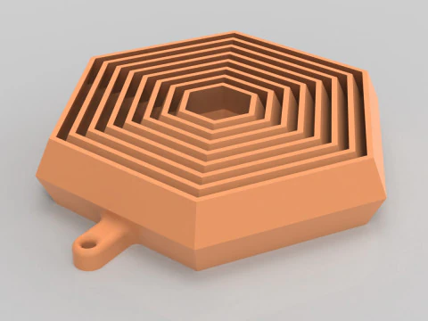 Hexagonal Key Chain 3D Print Model