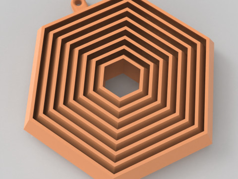 Portachiavi esagonale Modello di stampa 3D