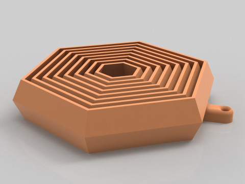 Portachiavi esagonale Modello di stampa 3D