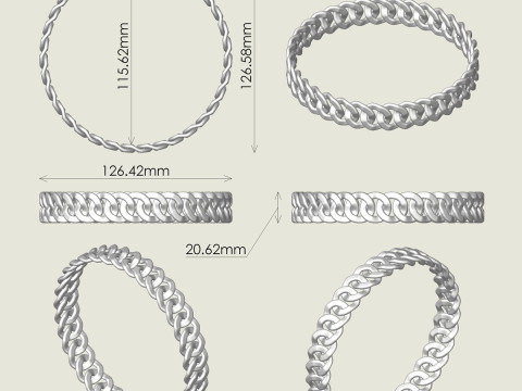 Chain Bracelet 3D Print Model
