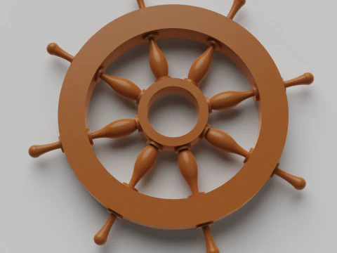 Volante do navio leme Modelo de Impressão 3D