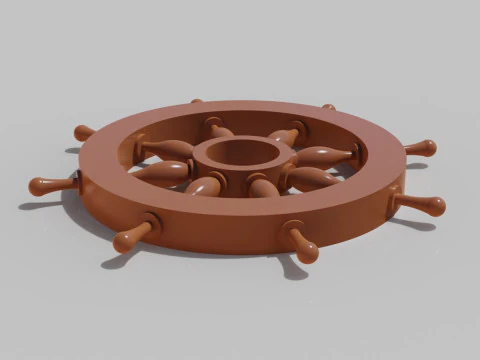 Volante do navio leme Modelo de Impressão 3D