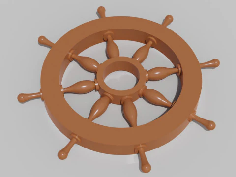 Volante do navio leme Modelo de Impressão 3D