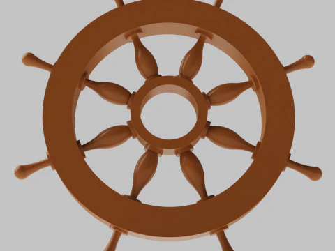 Volante do navio leme Modelo de Impressão 3D