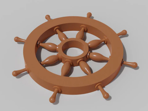 Volante do navio leme Modelo de Impressão 3D