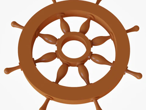 Volante do navio leme Modelo de Impressão 3D