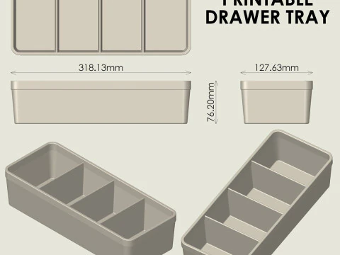 Drawer Tray 3D Print Model