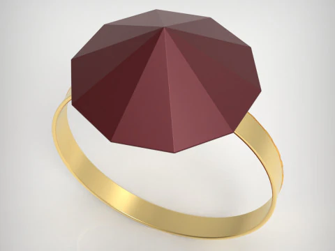 水晶戒指 3D 打印模型